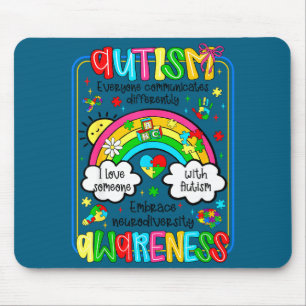 Autismus-Bewusstsein Regenbogen umfasst Neurodiver Mousepad