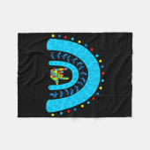 Autismus-Bewusstsein Regenbogen-Unterstützung-Puzz Fleecedecke (Vorderseite (Horizontal))