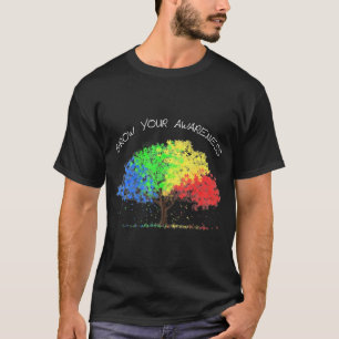 Autismus Bewusstsein Regenbogenbaum wächst Ihr Bew T-Shirt