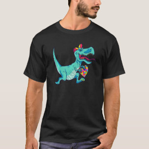 Autismus-Bewusstsein Rex Dinosaur-Puzzleteil Junge T-Shirt