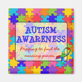 Autismus Bewusstsein Ribbons Puzzle Pieces Magnet (Vorne)