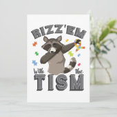 Autismus Bewusstsein Rizz'em mit dem Tism Opposum Einladung (Stehend Vorderseite)