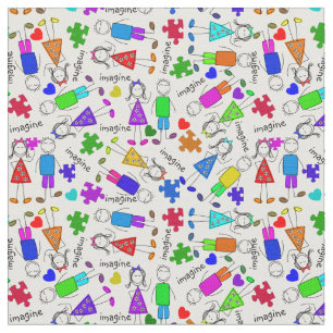 Autismus-Bewusstsein scherzt Puzzlespiel-Stücke Stoff