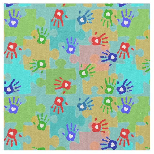 Autismus-Bewusstsein scherzt Stoff (Nahaufnahme)