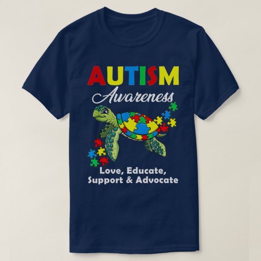 Autismus Bewusstsein Schildkröten Puzzle Mama Unte T-Shirt (Design vorne)
