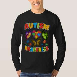 Autismus Bewusstsein Schmetterling Farbenfrohe Her T-Shirt