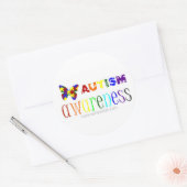 Autismus-Bewusstsein Schmetterlingsticker Runder Aufkleber (Umschlag)