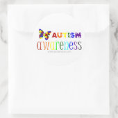 Autismus-Bewusstsein Schmetterlingsticker Runder Aufkleber (Tasche)