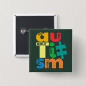 Autismus Bewusstsein sehen, die Fähigkeit nicht da Button (Vorne & Hinten)