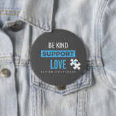 Autismus Bewusstsein. Sei freundlich.support.Liebe Button (Beispiel)
