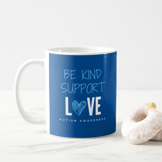 Autismus Bewusstsein. Sei freundlich.support.Liebe Kaffeetasse (Mit Donut)