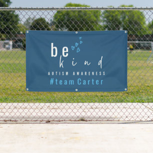 Autismus-Bewusstsein sei nett blau #Team Name indi Banner