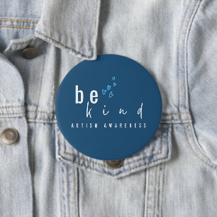 Autismus-Bewusstsein sei nett blaue Herzen modern Button