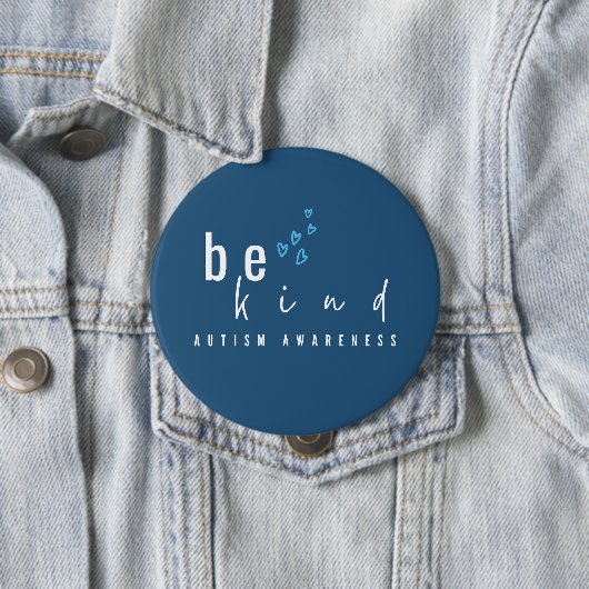 Autismus-Bewusstsein sei nett blaue Herzen modern  Button (Beispiel)