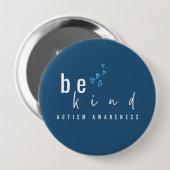 Autismus-Bewusstsein sei nett blaue Herzen modern  Button (Vorne & Hinten)