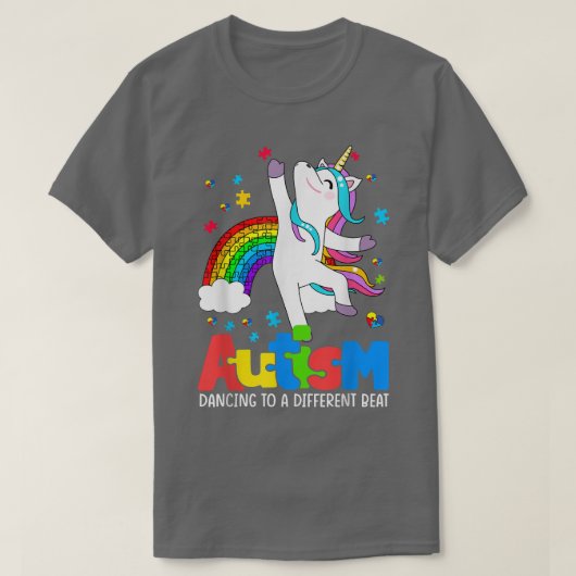 Autismus Bewusstsein Shirt Dabbing Einhorn Tanz Pu (Design vorne)