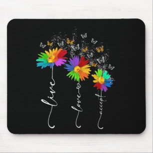 Autismus Bewusstsein Shirt Live Liebe Akzeptieren  Mousepad