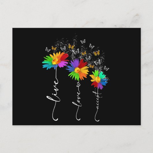 Autismus Bewusstsein Shirt Live Liebe Akzeptieren Postkarte (Vorderseite)