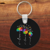 Autismus Bewusstsein Shirt Live Liebe Akzeptieren Schlüsselanhänger (Vorderseite)