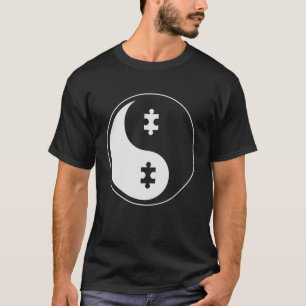 Autismus-Bewusstsein-Shirt Yin Yang Puzzle Yoga Me T-Shirt