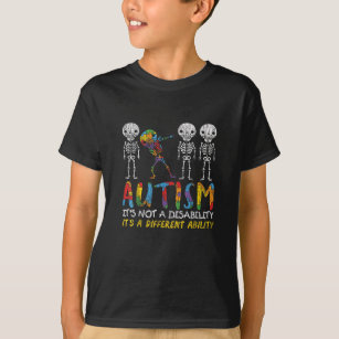 Autismus Bewusstsein Skelett Dabbing Autistische K T-Shirt