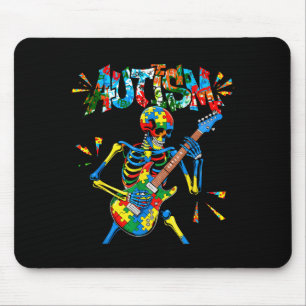 Autismus-Bewusstsein Skelett-Gitarrespieler Lustig Mousepad