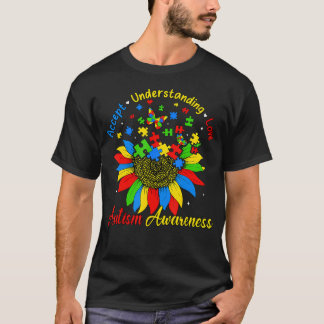 Autismus-Bewusstsein Sonnenblume Akzeptieren Verst T-Shirt