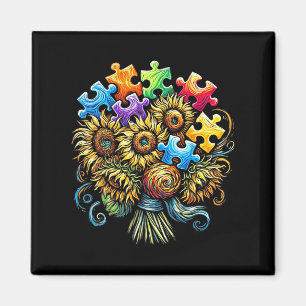 Autismus Bewusstsein Sonnenblume Bouquet Männer Fr Magnet