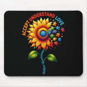 Autismus-Bewusstsein Sonnenblume Männer Frauen Kin Mousepad