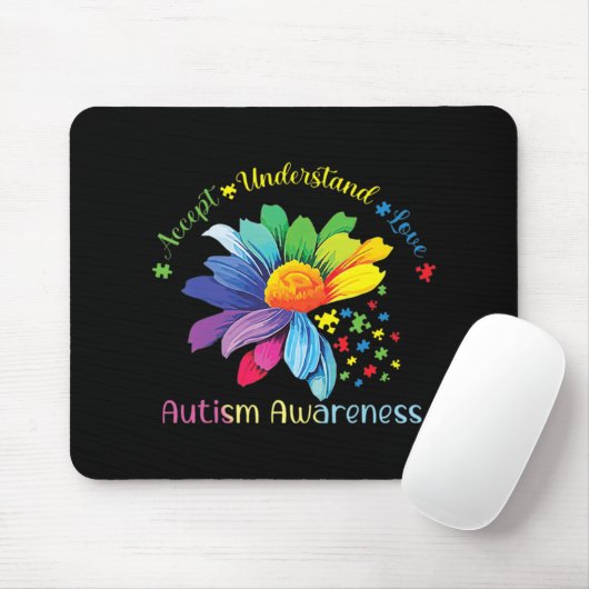 Autismus Bewusstsein Sonnenblumen Akzeptanz verste Mousepad (Mit Mouse)