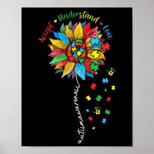 Autismus Bewusstsein Sonnenblumen Akzeptanz verste Poster