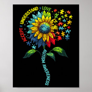 Autismus Bewusstsein Sonnenblumen Akzeptanz verste Poster