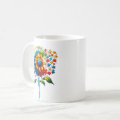 Autismus Bewusstsein Sonnenblumen Kaffeetasse (Vorderseite Links)
