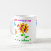 Autismus Bewusstsein Sonnenblumen Kaffeetasse (Vorderseite Links)