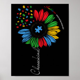 Autismus Bewusstsein Sonnenblumen Kinder wählen Ki Poster