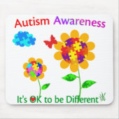 Autismus Bewusstsein Sonnenblumen Mousepad (Vorne)