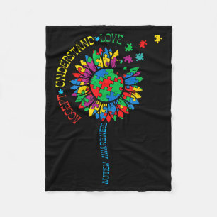 Autismus-Bewusstsein Sonnenblumen-Puzzle akzeptier Fleecedecke