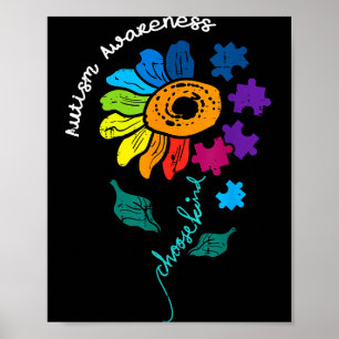 Autismus-Bewusstsein Sonnenblumen-Puzzle Wähle Fre Poster