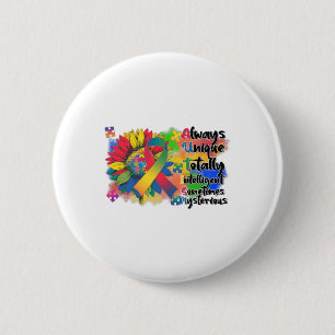 Autismus Bewusstsein Sonnenblumen Shirt Autismus i Button