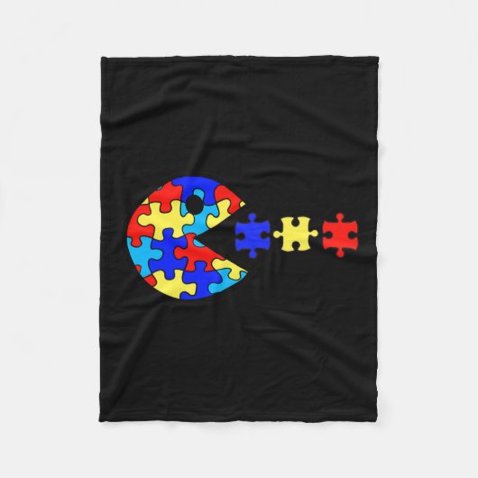 Autismus Bewusstsein Spaß Autismus Puzzle Piece Vi Fleecedecke (Vorderseite)