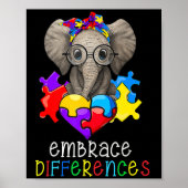 Autismus Bewusstsein Spaß Brille Elephant Embrace  Poster (Vorne)