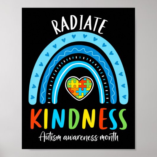 Autismus Bewusstsein Special Ed Teacher Radiate Ki Poster (Vorne)