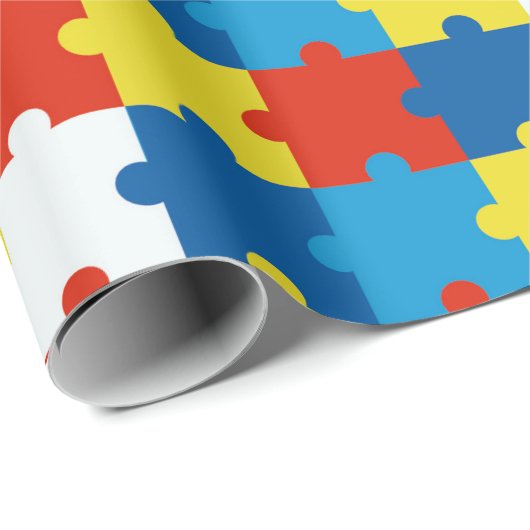 Autismus Bewusstsein Spectrum Jigsaw Puzzle Stücke Geschenkpapier (Rolleneckpunkt)