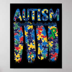 Autismus Bewusstsein Spectrum Pinselstrich Puzzle Poster