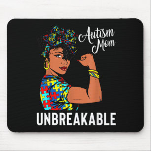 Autismus-Bewusstsein Starke Mutter Afro Mutter Sch Mousepad