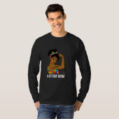 Autismus-Bewusstsein Starke Mutter Afro Mutter Sch T-Shirt (Vorne ganz)