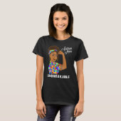 Autismus-Bewusstsein Starke Mutter Afro-Mutter Sch T-Shirt (Vorne ganz)