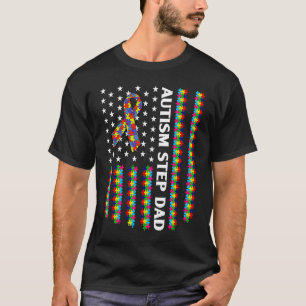 Autismus-Bewusstsein Stolz Autism Stiefvater US-Fl T-Shirt