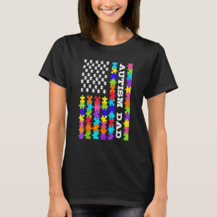 Autismus-Bewusstsein Stolz Autism Vater Puzzle USA T-Shirt