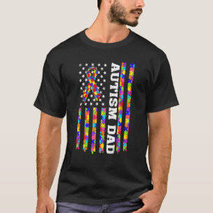 Autismus-Bewusstsein Stolz Autism Vater Vintage US T-Shirt